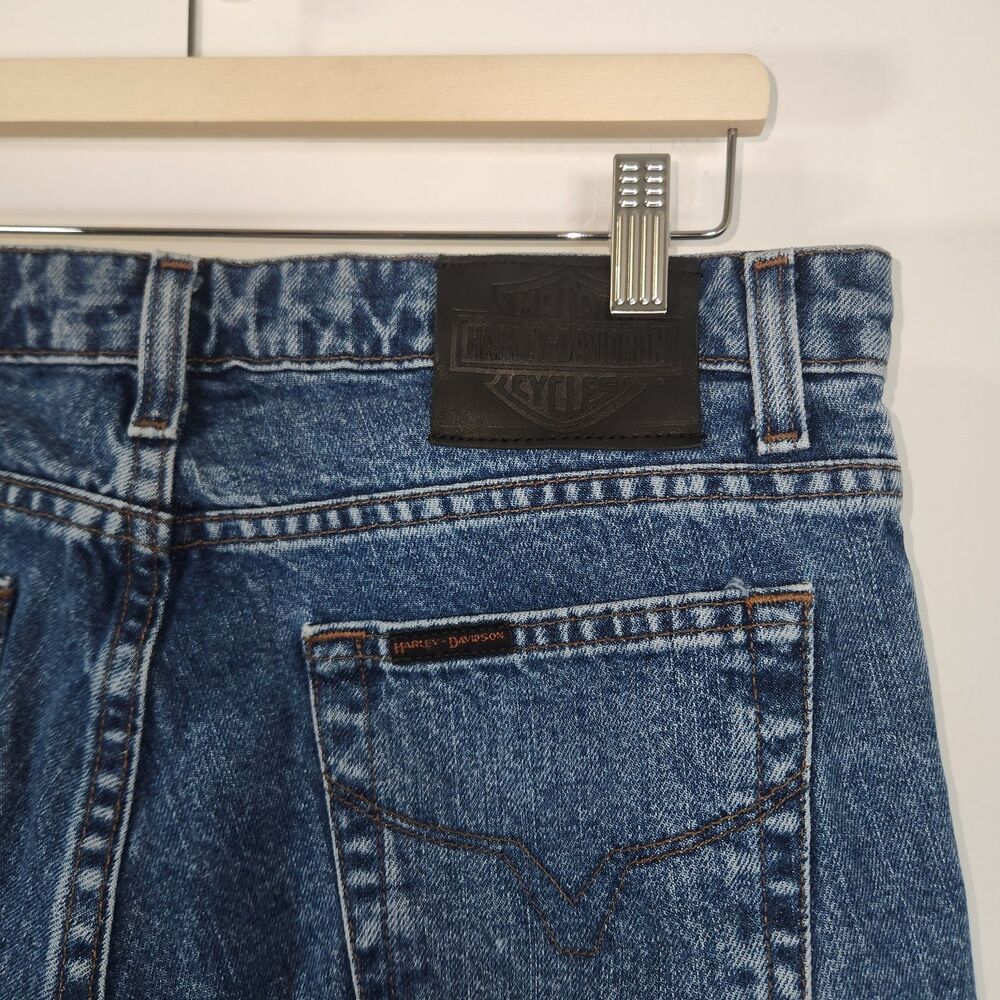 Harley Davidson Medium Blue Wash Denim Jeans Women's Size 12 LONG Boot Cut - Picture 5 of 13